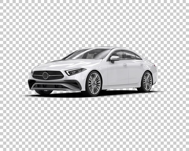 Escena de un coche moderno aislado en el fondo Ilustración de renderización 3D