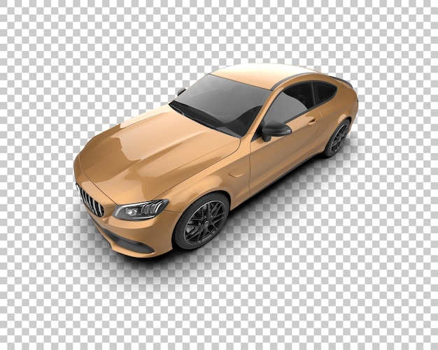 Escena de un coche moderno aislado en el fondo Ilustración de renderización 3D