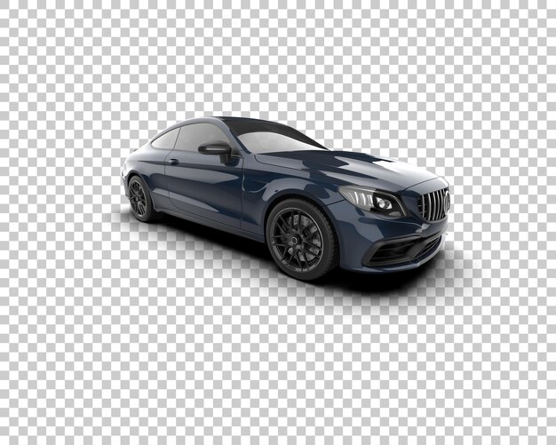 Escena de un coche moderno aislado en el fondo Ilustración de renderización 3D