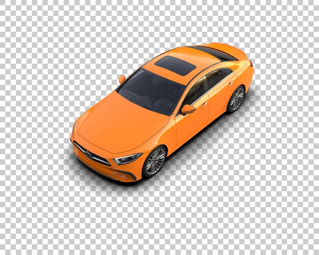 Escena de un coche moderno aislado en el fondo Ilustración de renderización 3D