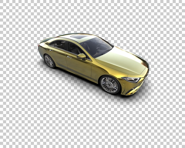 Escena de un coche moderno aislado en el fondo Ilustración de renderización 3D