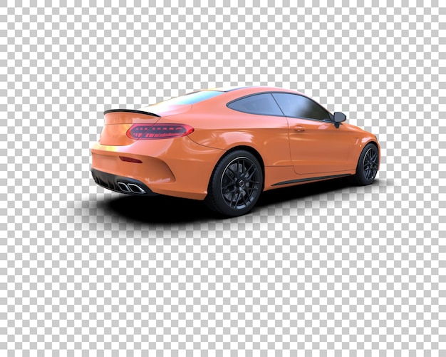 Escena de un coche moderno aislado en el fondo Ilustración de renderización 3D