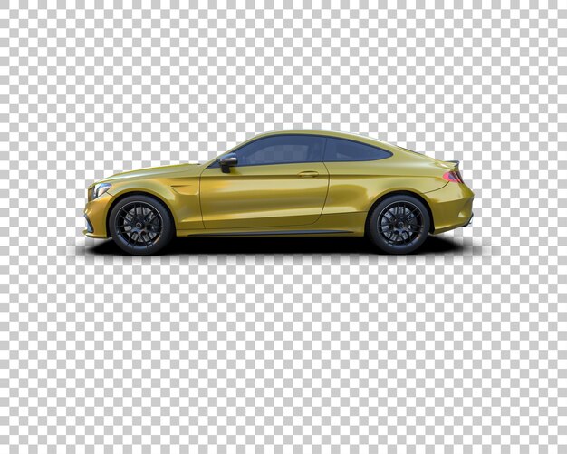 Escena de un coche moderno aislado en el fondo Ilustración de renderización 3D