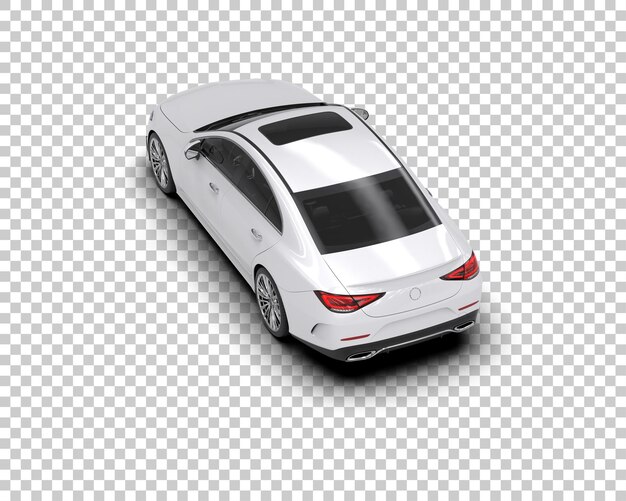 Escena de un coche moderno aislado en el fondo Ilustración de renderización 3D