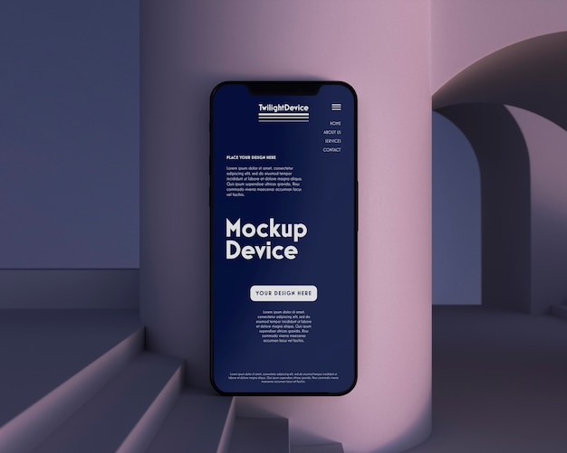 Escena del crepúsculo de la maqueta del dispositivo