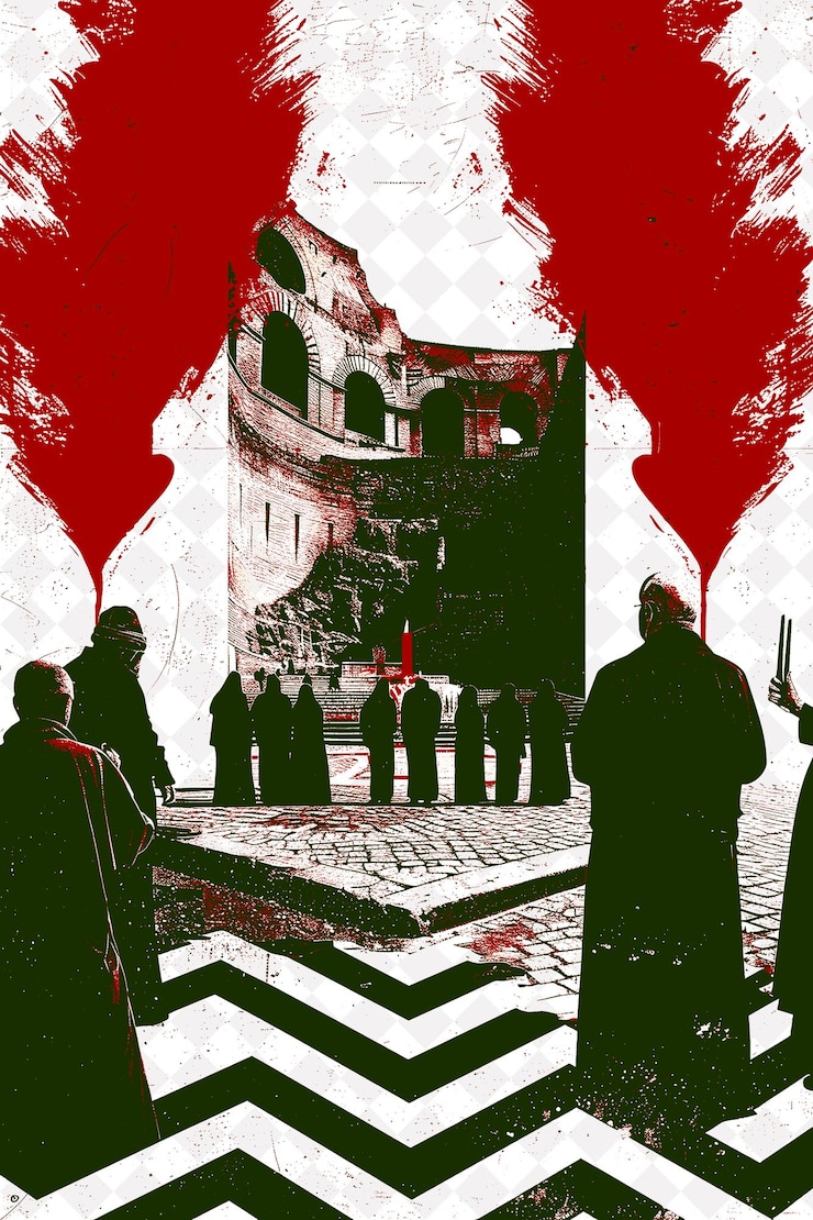 PSD escena de la epifanía en roma con el vaticano en el fondo un diseño de ilustración de la cultura italiana