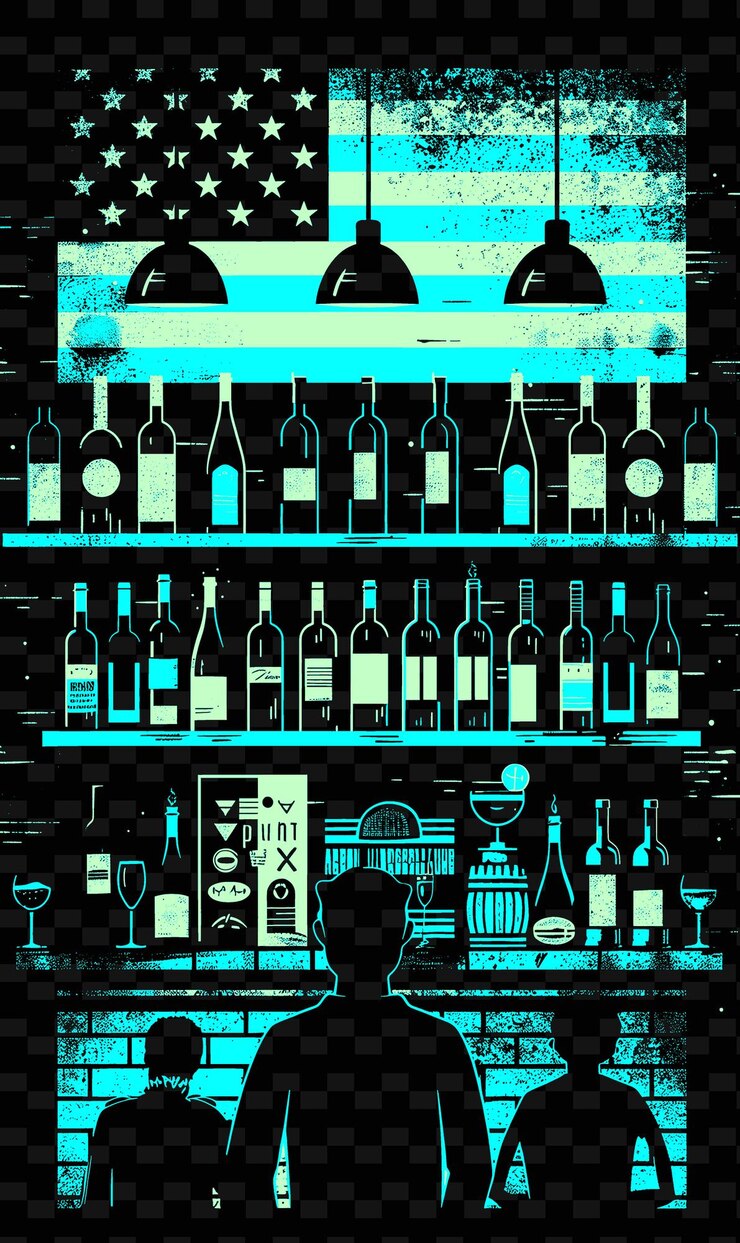 PSD una escena de un evento de degustación de vino con personas probando vinos américa diseños de ideas de ilustración creativa