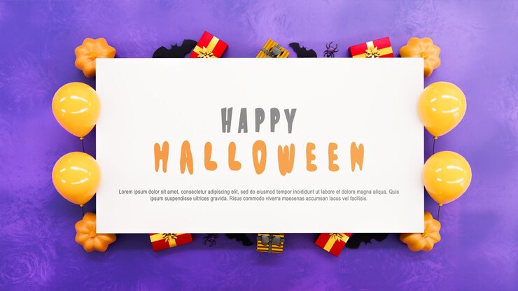 Escena de fondo feliz halloween en renderizado 3d realista