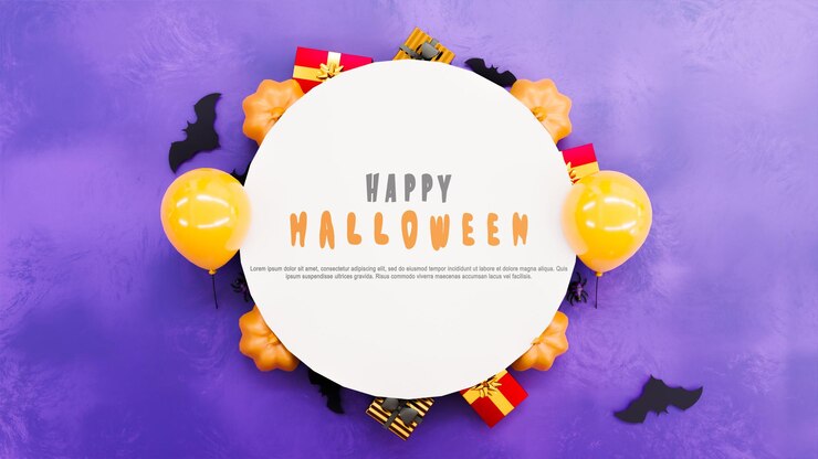 Escena de fondo feliz halloween en renderizado 3d realista