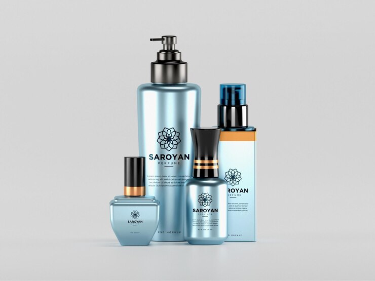 Escena de maqueta de marca cosmética
