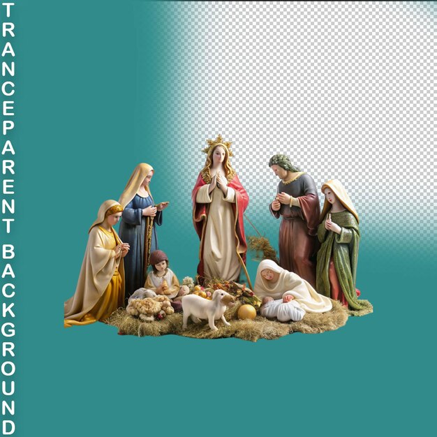 Escena de la natividad vértice concepto religioso estrella de bethlehem nacimiento del hijo de dios jesús cristo la virgen maría josé cristiano navidad biblia milagro santa familia sobre un fondo transparente