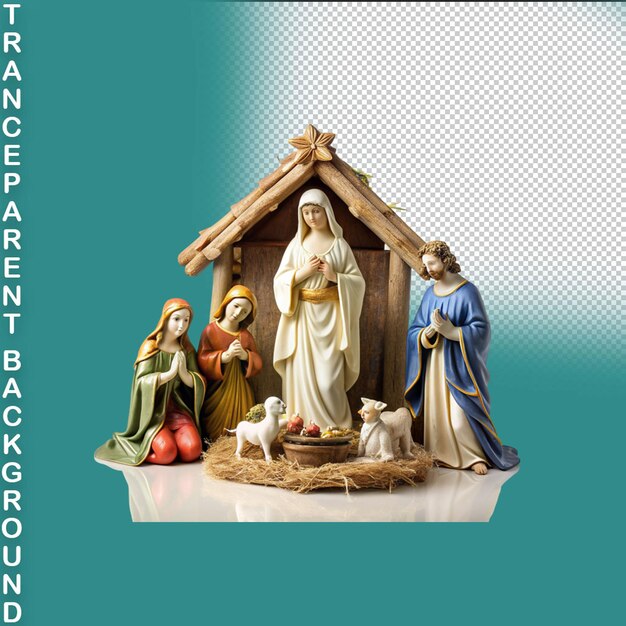 Escena de la natividad vértice concepto religioso estrella de bethlehem nacimiento del hijo de dios jesús cristo la virgen maría josé cristiano navidad biblia milagro santa familia sobre un fondo transparente