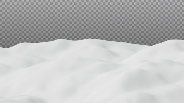 Escena de nieve realista en renderizado 3d para concepto de paisaje