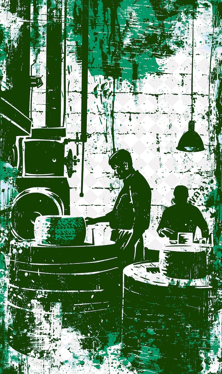 PSD escena de parmesán con un quesero haciendo y un cliente en t italia cultura diseño de ilustraciones