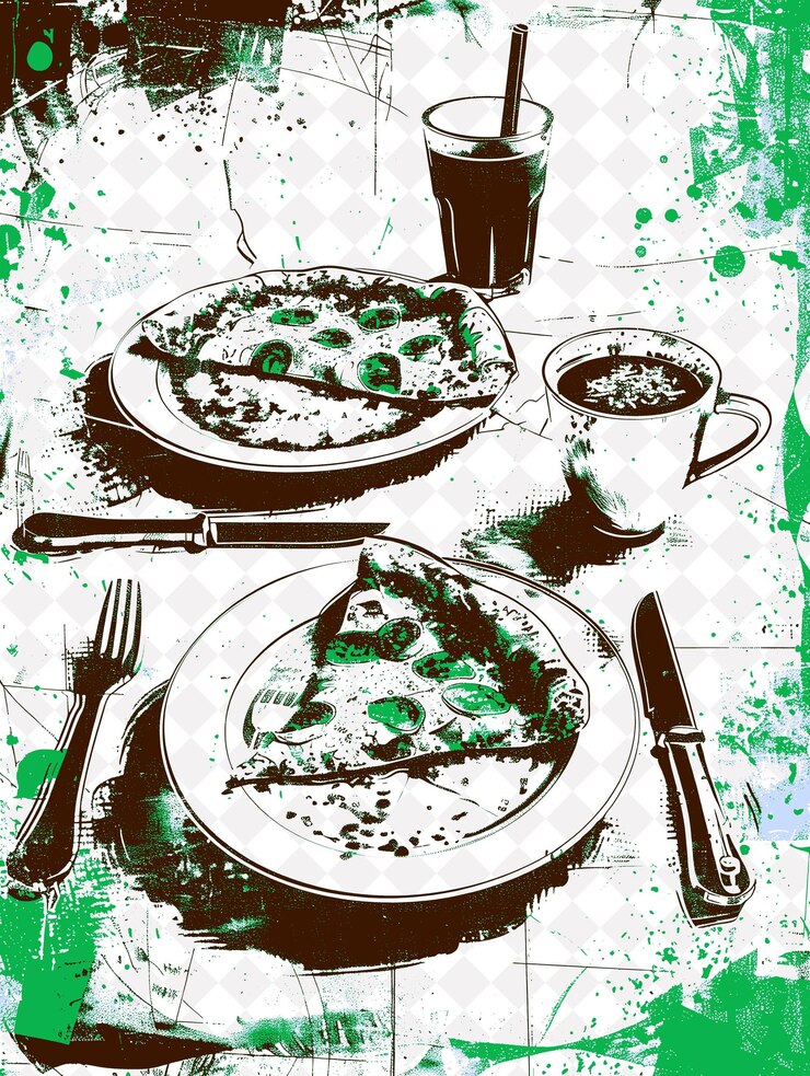 PSD la escena de la pizza stromboli en sicilia con pan panettone y un diseño de ilustración de la cultura de r italia