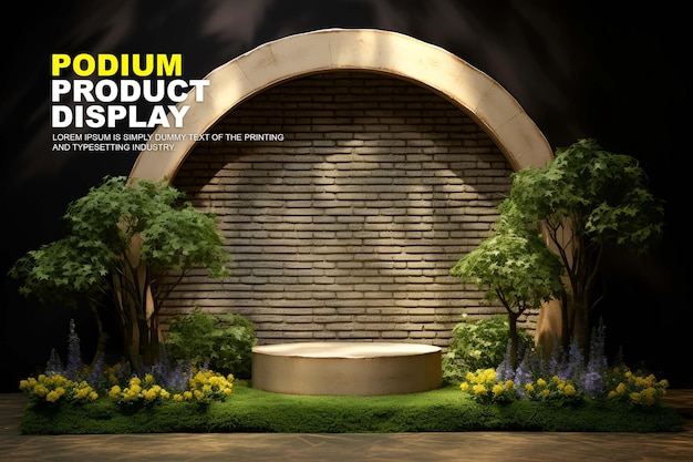 Escena de podio natural para la exhibición de productos modelo de exhibición de escenario para la presentación de productos de exhibición