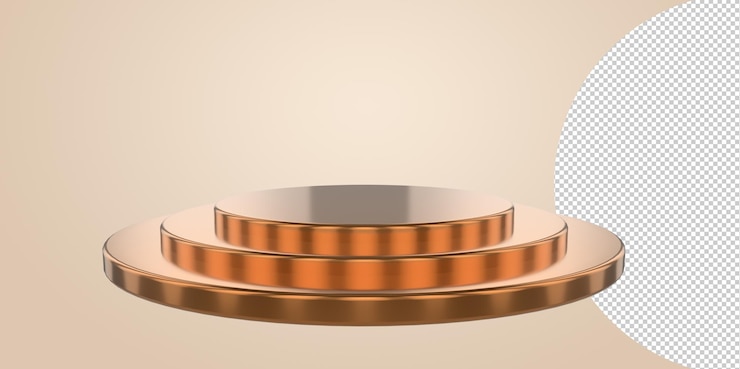 PSD escena de podio de renderizado 3d con fondo transparente
