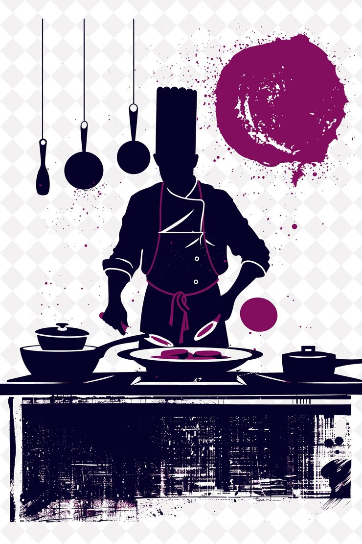PSD escena de ravioli con un chef cocinando y un plato del plato en italia diseño de ilustraciones de cultura
