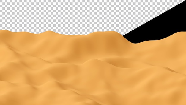 PSD escena realista do deserto ou dunas de areia em renderização 3d para conceito de paisagem