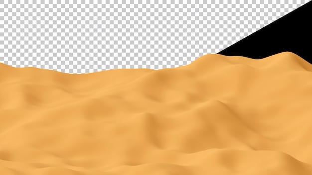 PSD escena realista do deserto ou dunas de areia em renderização 3d para conceito de paisagem