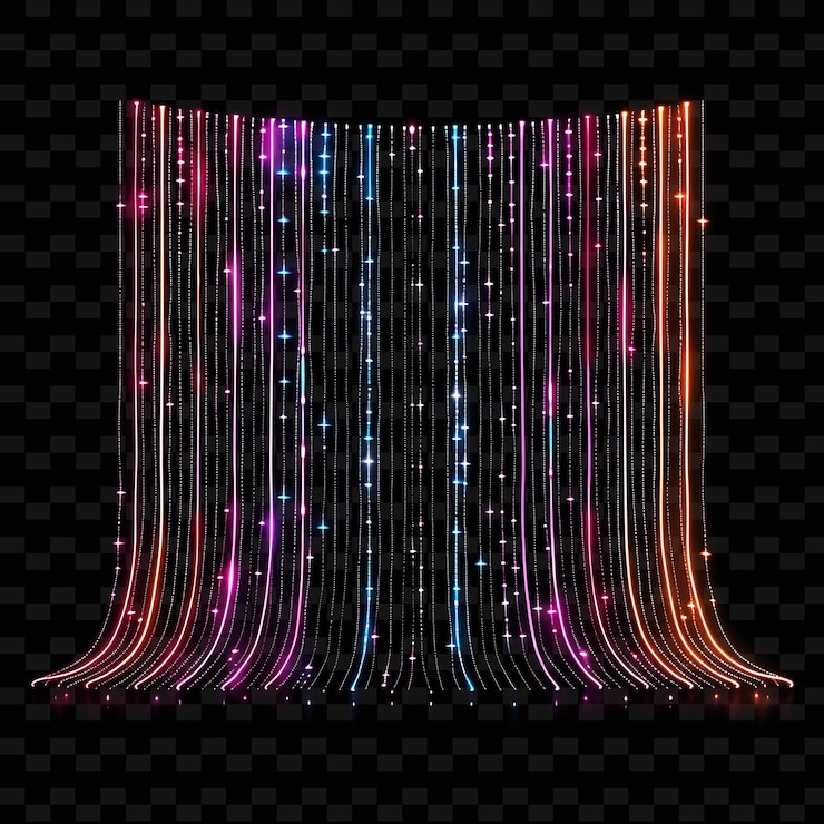 PSD un escenario colorido con un arco iris de luces de neón