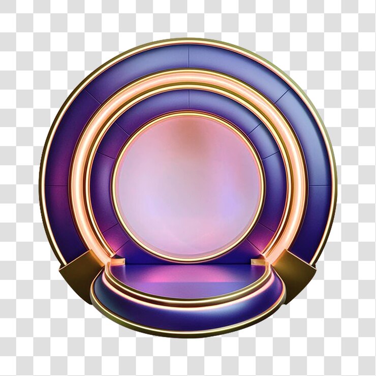 Un escenario de producto circular aislado sobre un fondo transparente