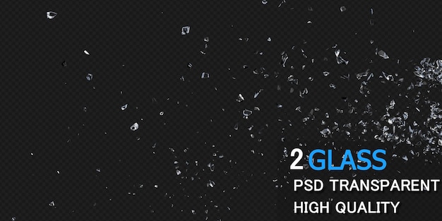 PSD escombros de vidrio en renderizado 3d diseño aislado premium psd