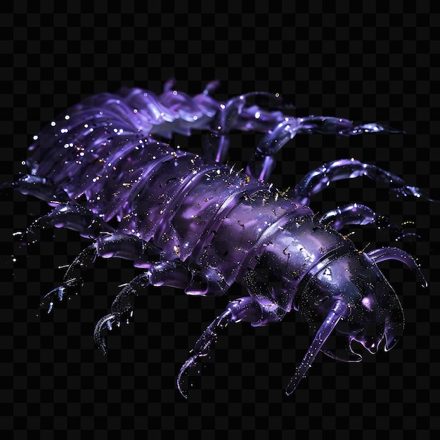 PSD un escorpión púrpura que es púrpura y púrpura