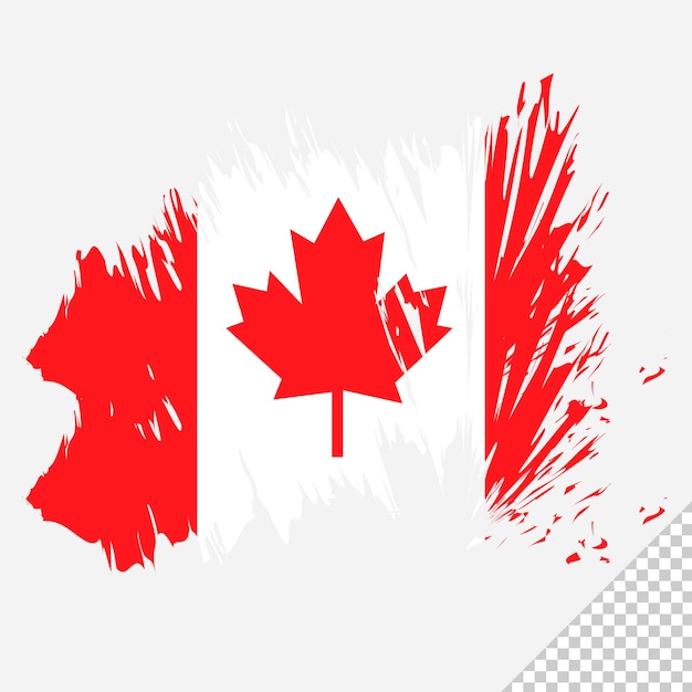 PSD escova bandeira canadá fundo transparente canadá escova aquarela bandeira design
