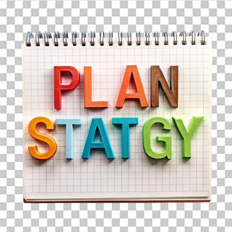 PSD escribir la estrategia del plan aislada en un fondo transparente