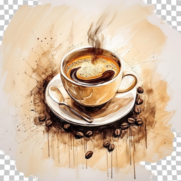 Escribir con fondo transparente de café