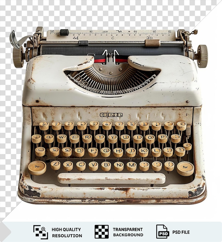PSD escritores realistas proceso de escritura máquina de época