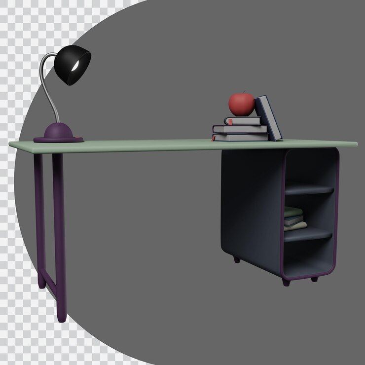 PSD escritorio de estudio modelo 3d