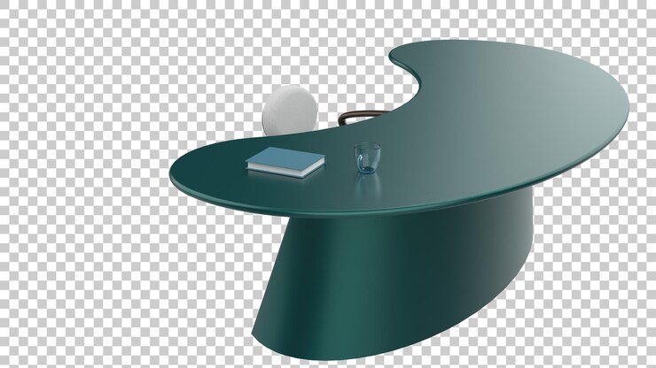 PSD escritorio de oficina aislado en la ilustración de representación 3d de fondo transparente