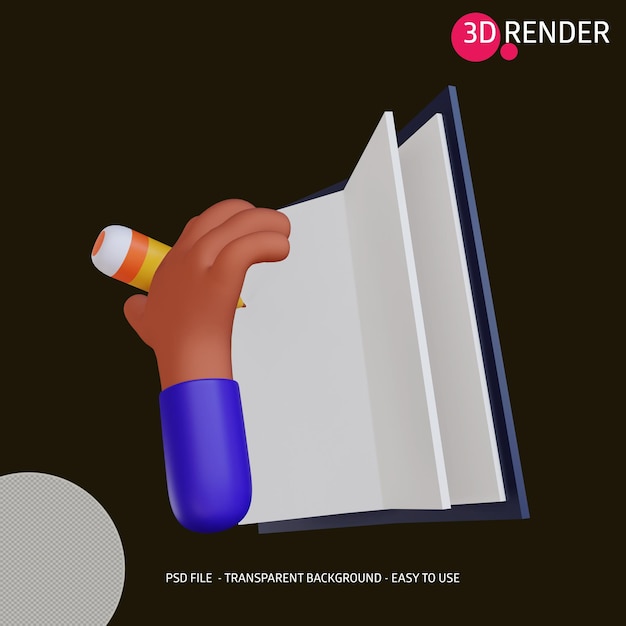 PSD escritura de icono 3d