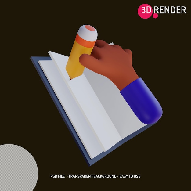 PSD escritura de icono 3d