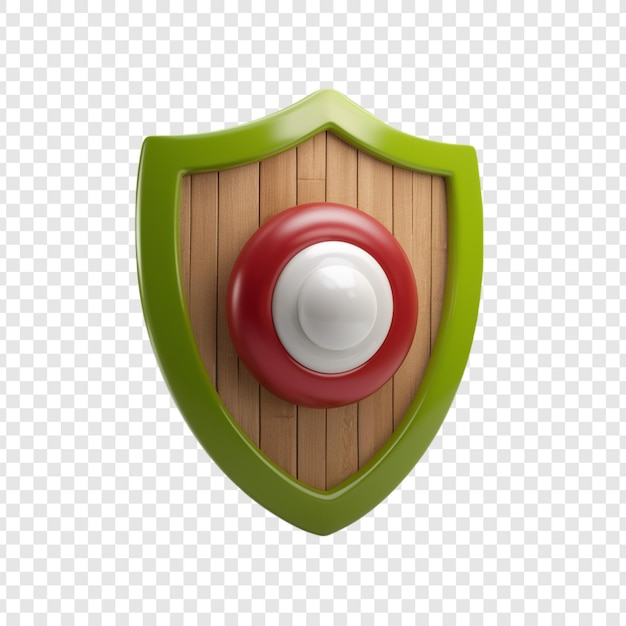 Escudo 3D aislado sobre un fondo transparente