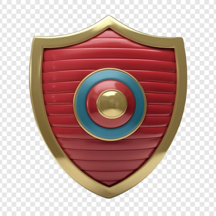 PSD escudo 3d aislado sobre un fondo transparente