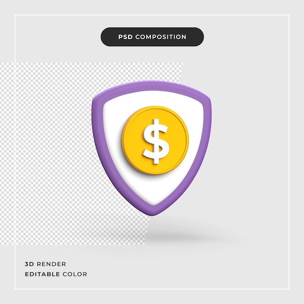 Escudo 3d con dólar