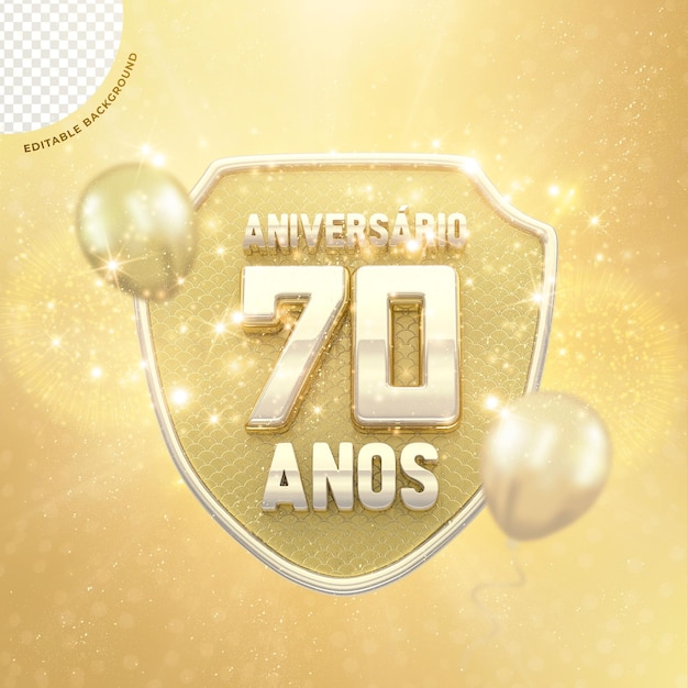 Escudo comemorativo de aniversário 70 anos