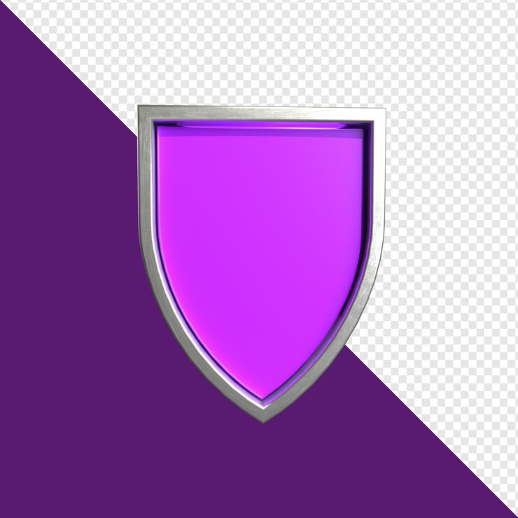 PSD escudo de metal roxo