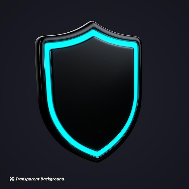 Escudo de Segurança Cibernética em fundo transparente