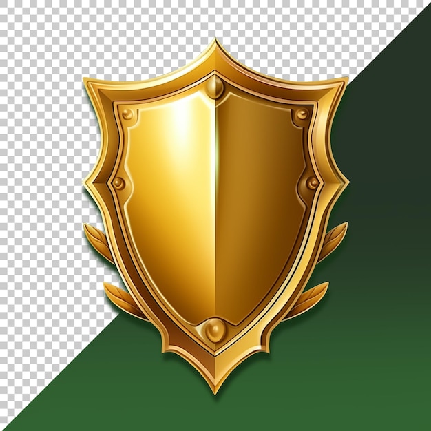 PSD el escudo de dibujos animados dorado del icono vectorial 3d