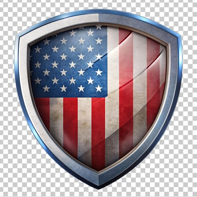 PSD un escudo diseñado con la bandera estadounidense