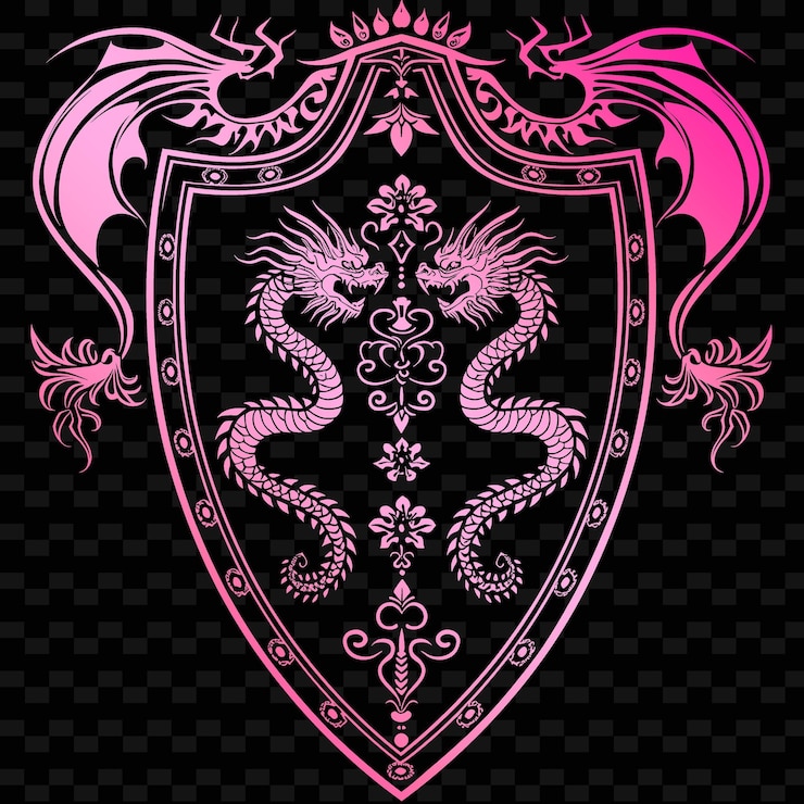PSD un escudo con un diseño floral en él