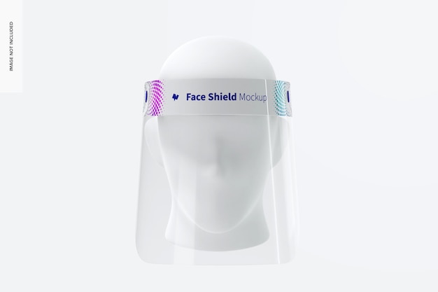 Escudo facial con maqueta de cabeza, vista frontal