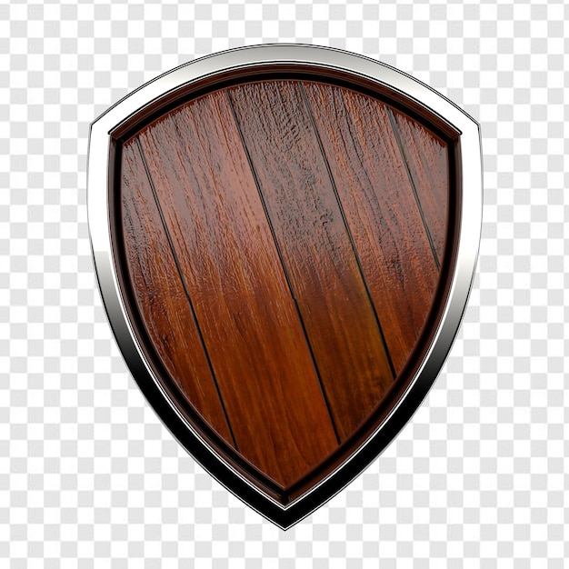 Escudo de madera con borde metálico