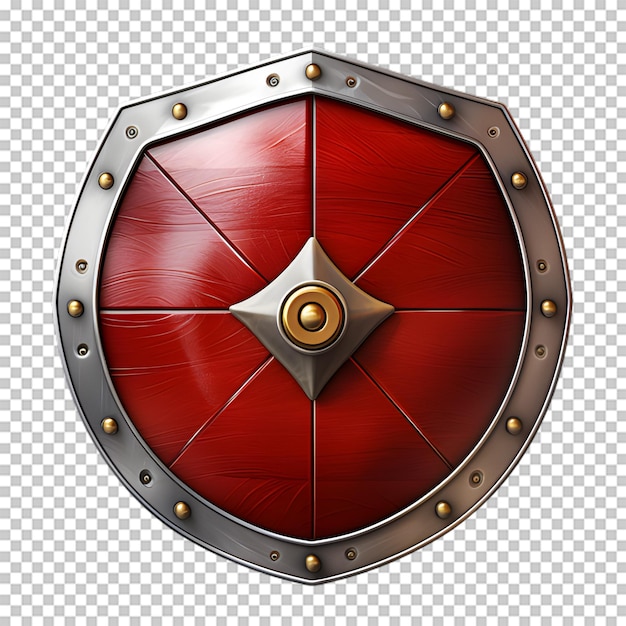 Escudo medieval aislado sobre un fondo transparente