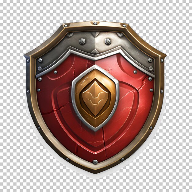 PSD escudo medieval aislado sobre fondo transparente