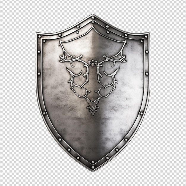 PSD escudo medieval isolado em fundo transparente